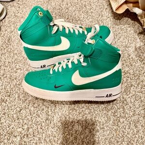 Nike Green and White Air High-Tops